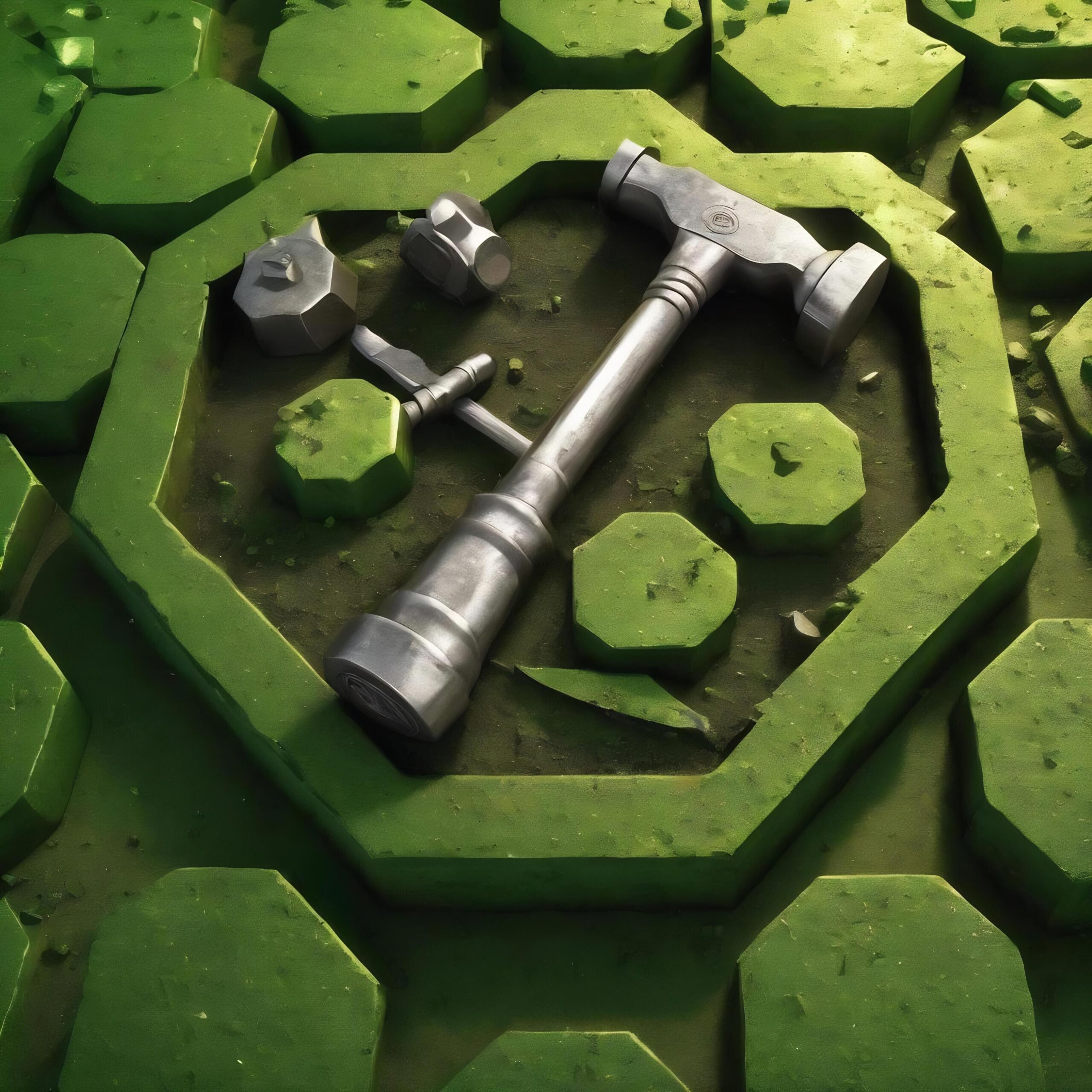 hammer-pick-symbol-mining-sign-green-hexagon (1) (1)